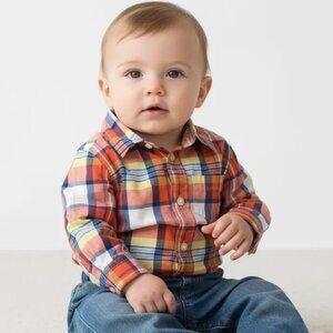 Oshkosh B'gosh Lightweight Plaid Button-Down Shirt size 9 Months